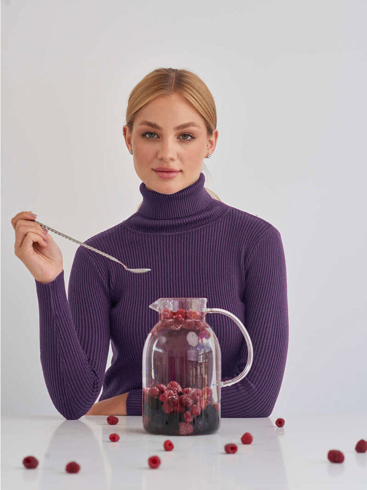 Ribbed Knit Turtleneck Sweater