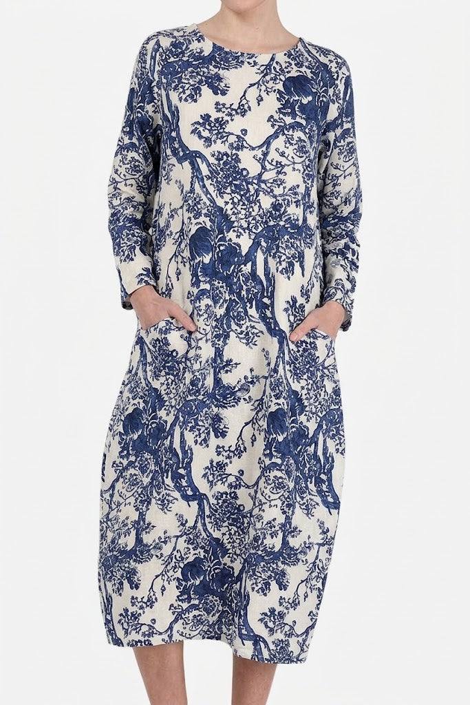 Japanese Porcelain Print Dress