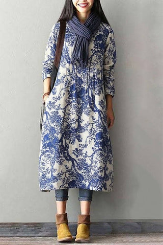 Japanese Porcelain Print Dress