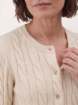 Cable-Knit Crew Cardigan