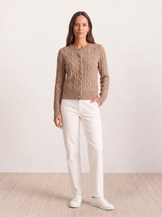 Cable-Knit Crew Cardigan