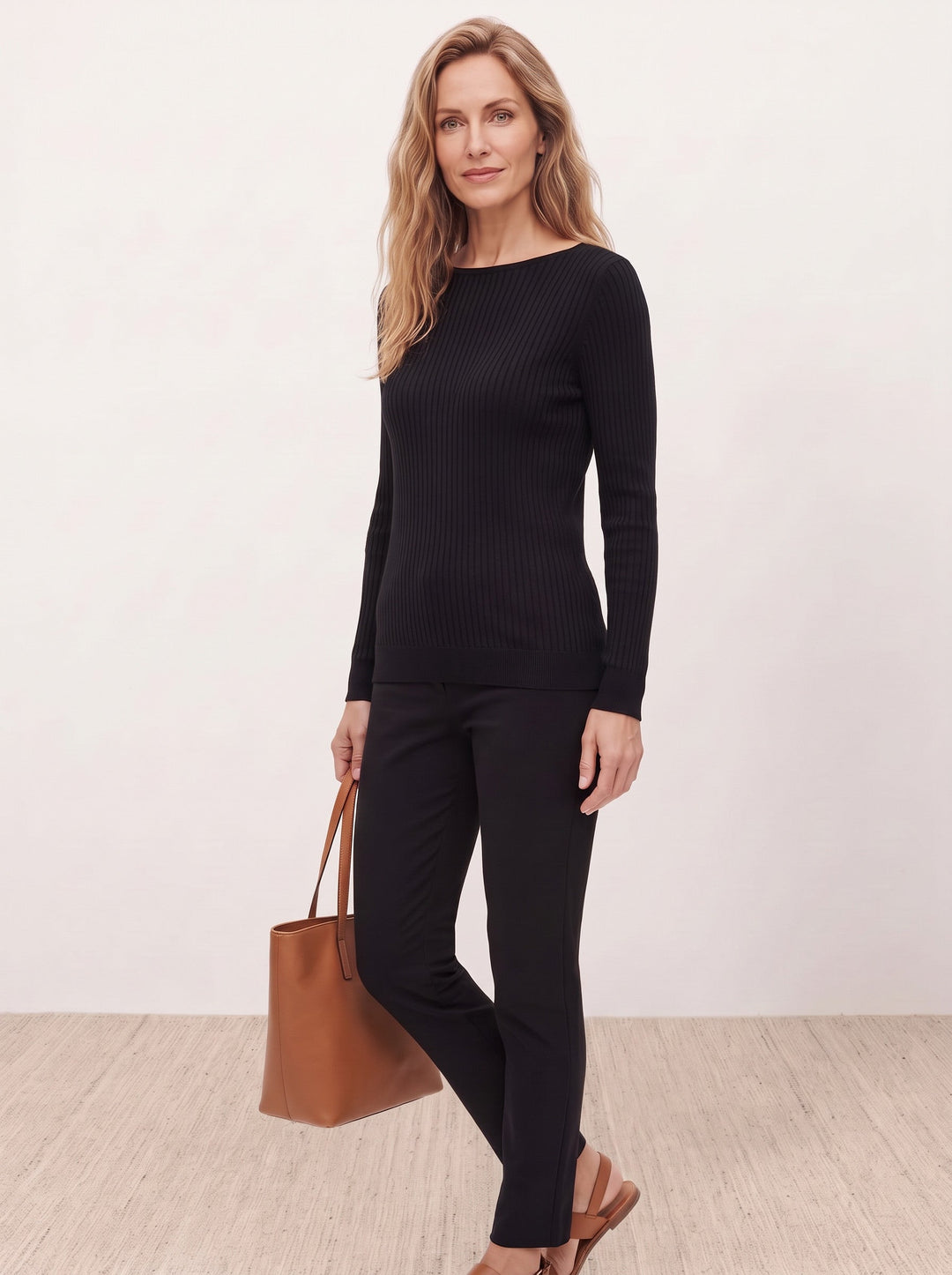Seamless Merino Wool &amp; Silk Boat-Neck Knit Top