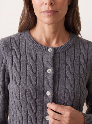 Cable-Knit Crew Cardigan