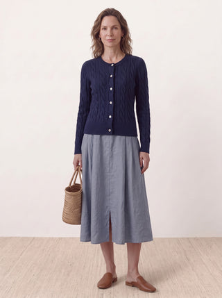 Cable-Knit Crew Cardigan