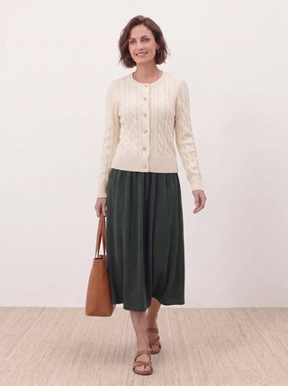 Cable-Knit Crew Cardigan
