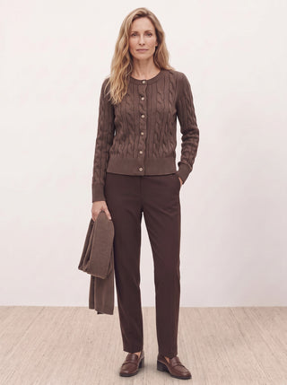 Cable-Knit Crew Cardigan