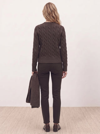 Cable-Knit Crew Cardigan
