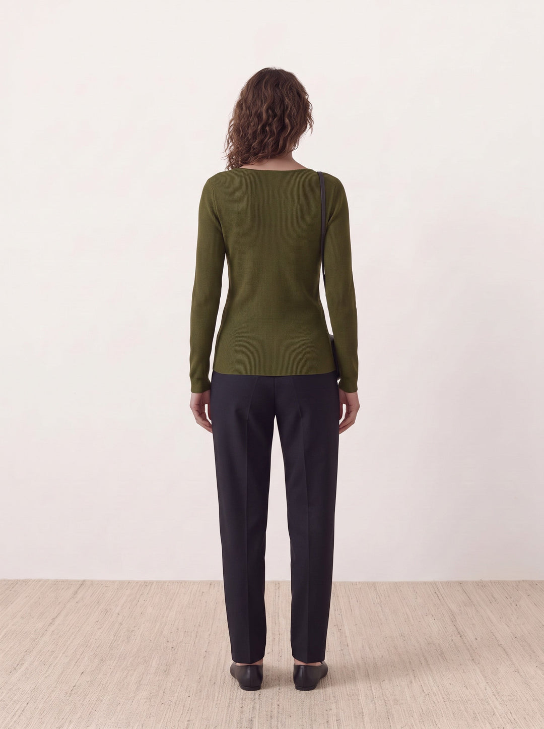 Seamless Merino Wool &amp; Silk Boat-Neck Knit Top