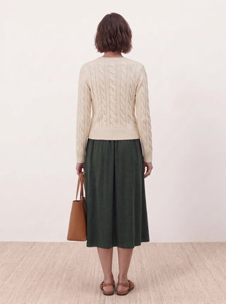 Cable-Knit Crew Cardigan