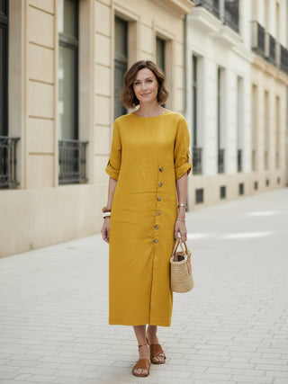 100% Linen Pure Elegance Dress